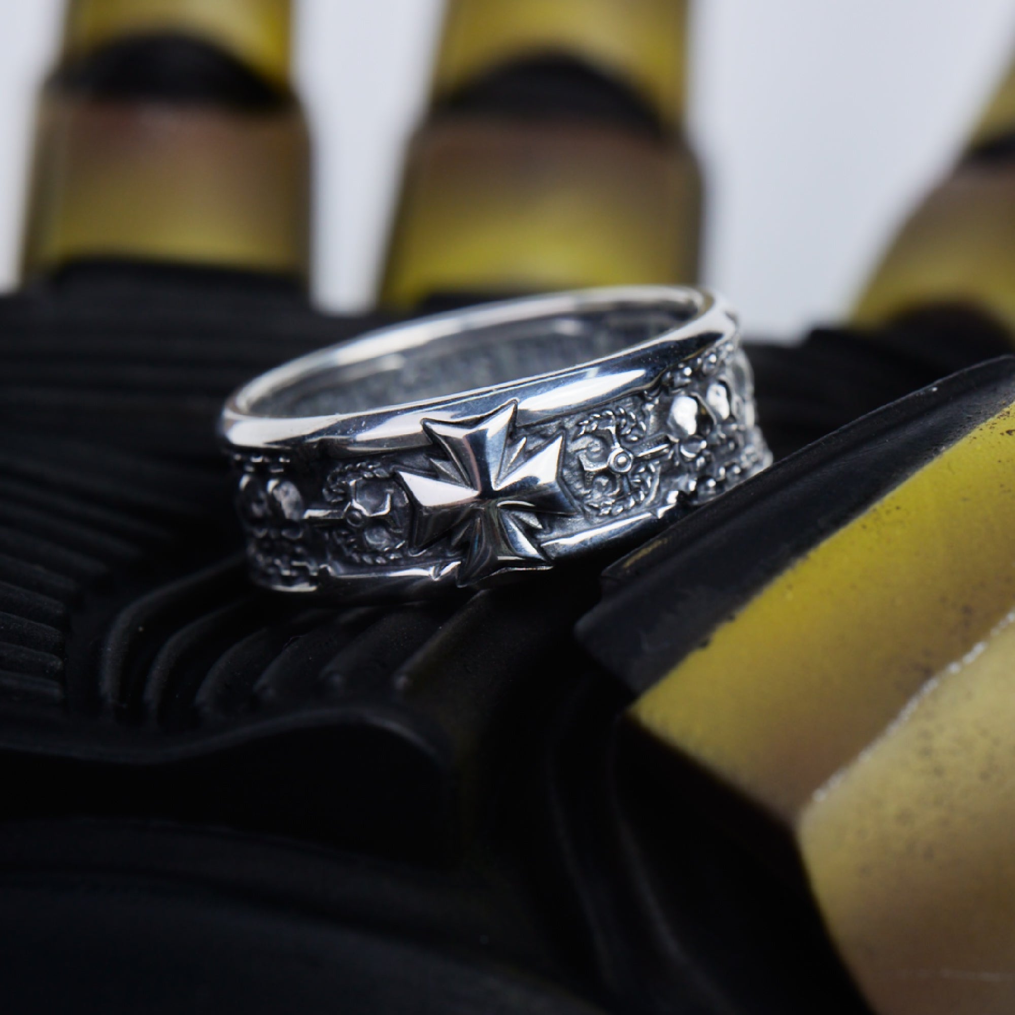 Black Templar Warhammer Ring of Crusader Vows Silver Empire Champion Ring Starforged